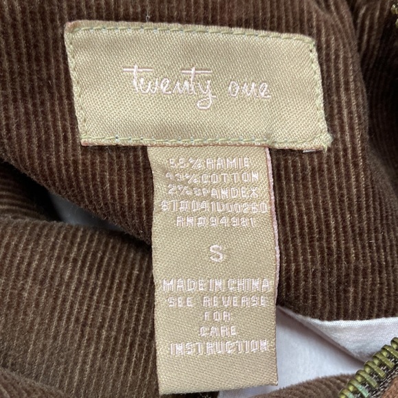 Twenty One Corduroy Bomber Jacket Size Small - Picture 9 of 11